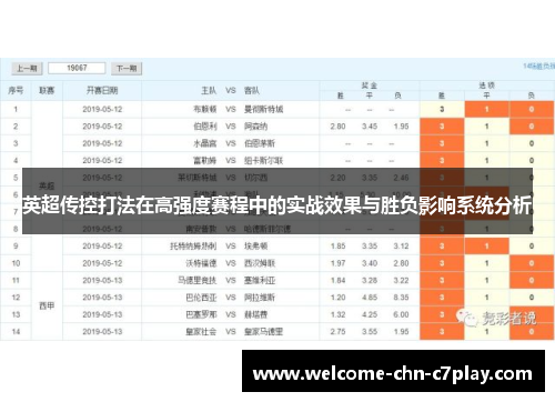 英超传控打法在高强度赛程中的实战效果与胜负影响系统分析 英超传控打法在高强度赛程中的实战效果与胜负影响系统分析